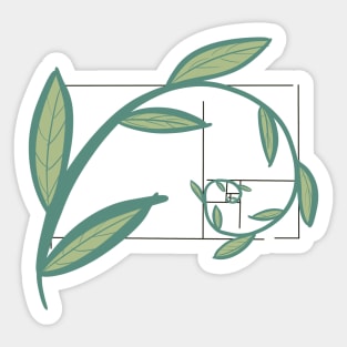 Fibonacci spiral plant Sticker